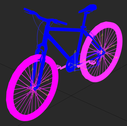 Bicycle vertex painted for custom multi-part wheels
