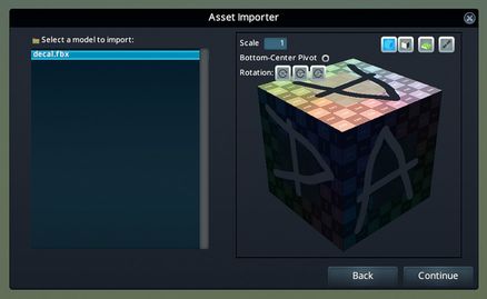 Importing the mesh in asset importer
