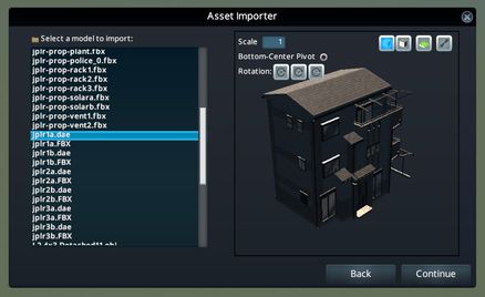 Importing a mesh in asset importer